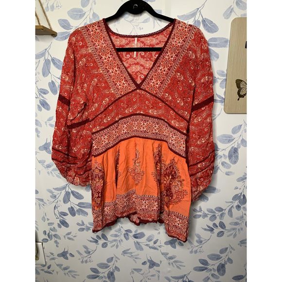 Free People Balloon Sleeve Tunic Size Small - Picture 1 of 6
